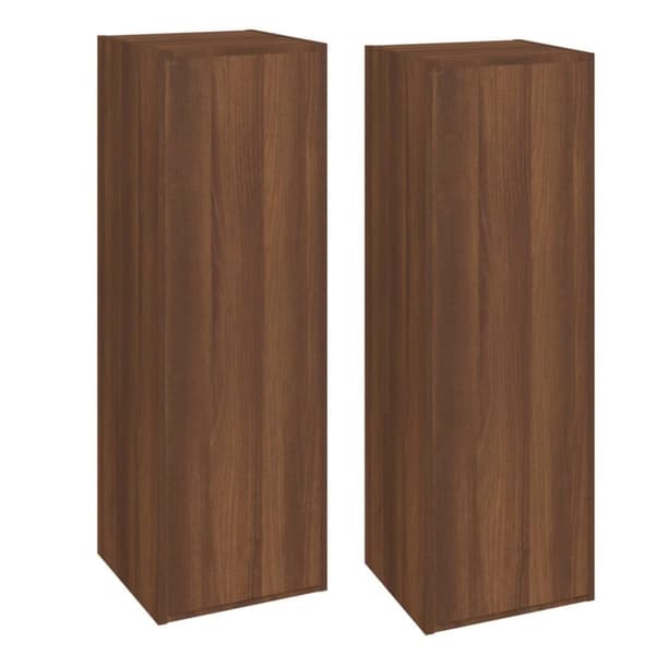 vidaXL TV-benker 2 stk brun eik 30,5x30x90 cm konstruert tre