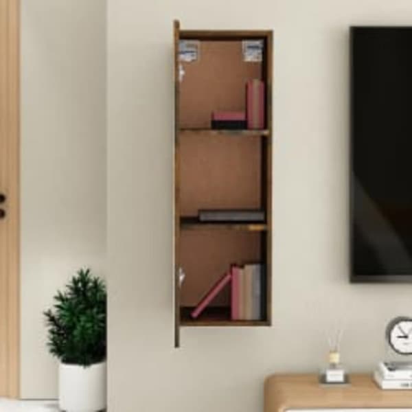 vidaXL Tv-bänk rökfärgad ek 30,5x30x90 cm konstruerat trä