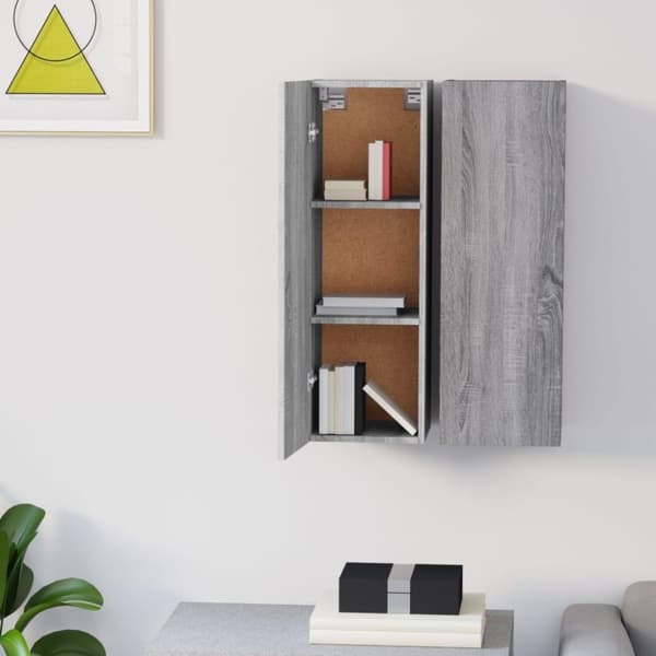 vidaXL TV-benk 2 stk grå sonoma 30,5x30x90 cm konstruert tre