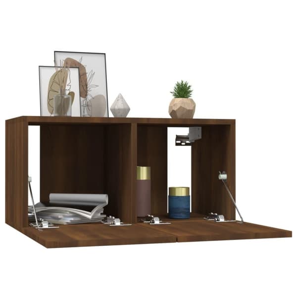 vidaXL Hängande tv-skåp brun ek 60x30x30 cm konstruerat trä