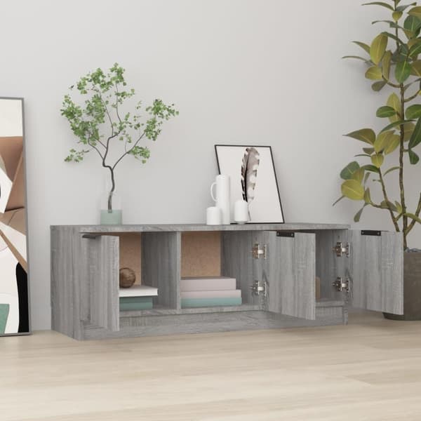 vidaXL TV-bänk grå sonoma 102x35x36,5 cm konstruerat trä