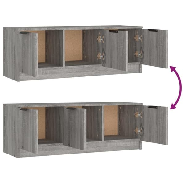 vidaXL TV-bänk grå sonoma 102x35x36,5 cm konstruerat trä