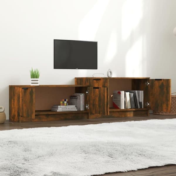 vidaXL TV-benk røkt eik 158,5x36x45 cm konstruert tre