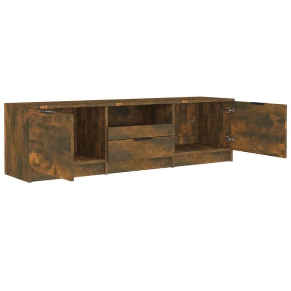 vidaXL TV-benk røkt eik 140x35x40 cm konstruert tre