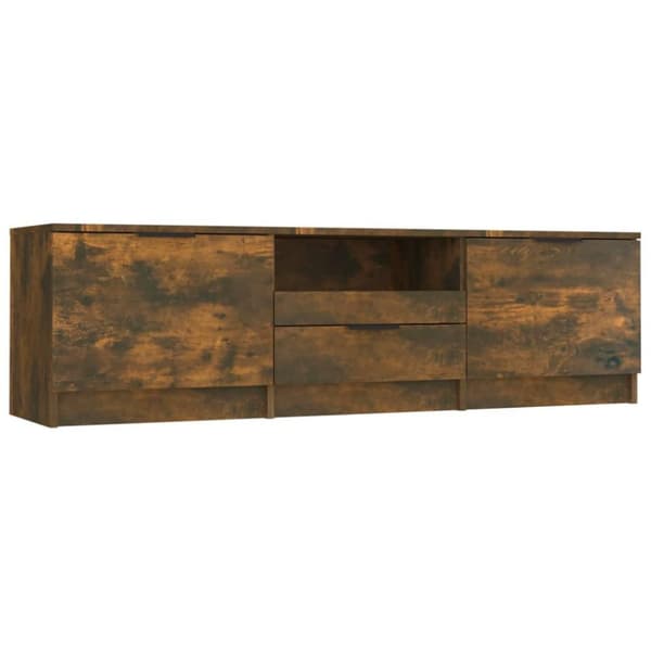 vidaXL TV-benk røkt eik 140x35x40 cm konstruert tre