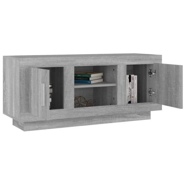 vidaXL Tv-bänk grå sonoma 102x23x45 cm konstruerat trä