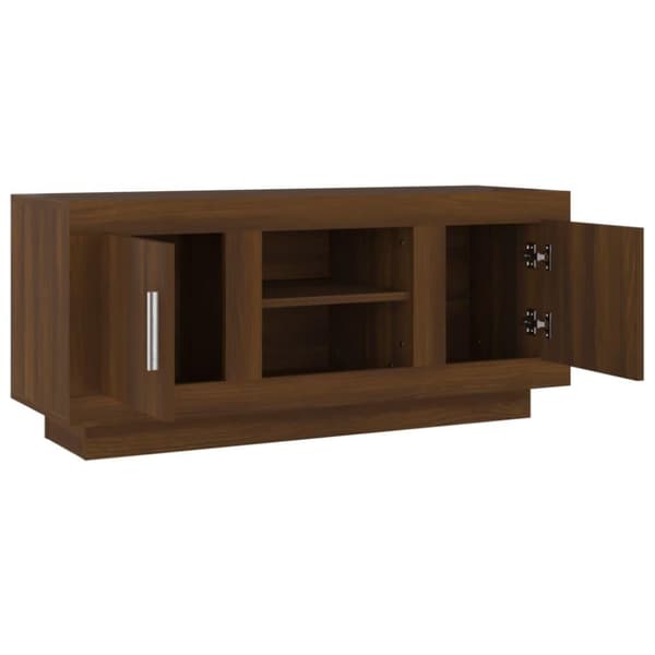 vidaXL TV-benk brun eik 102x35x45 cm konstruert tre