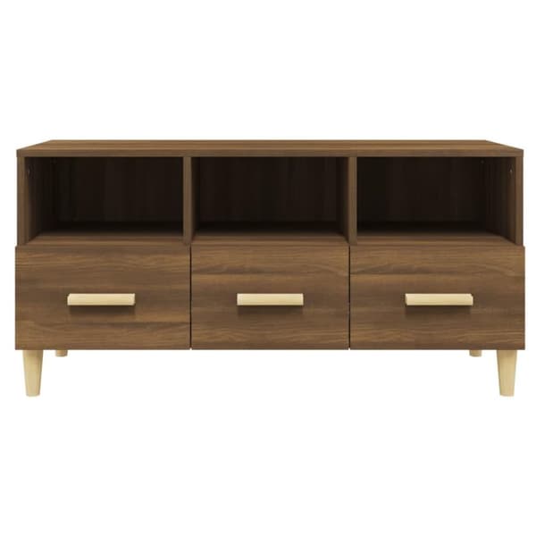 vidaXL Tv-bänk brun ek 102x36x50 cm konstruerat trä