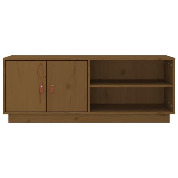 vidaXL TV-benk honningbrun 105x34x40 cm heltre furu