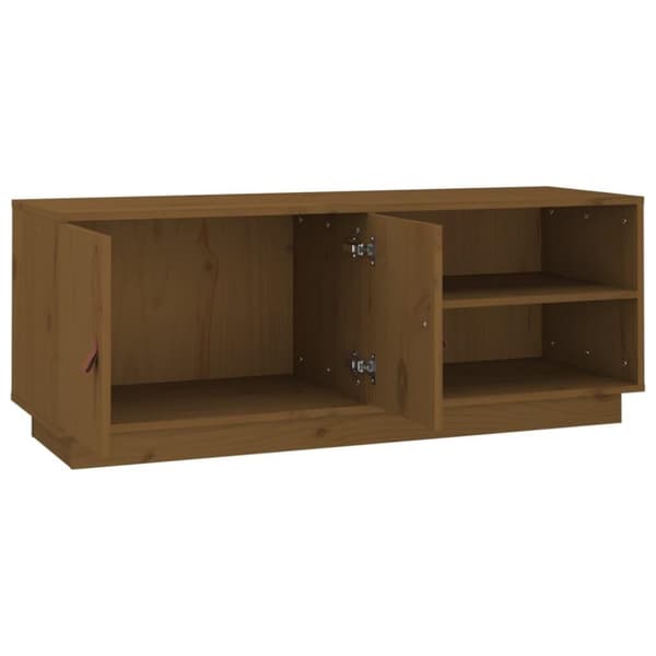 vidaXL TV-benk honningbrun 105x34x40 cm heltre furu