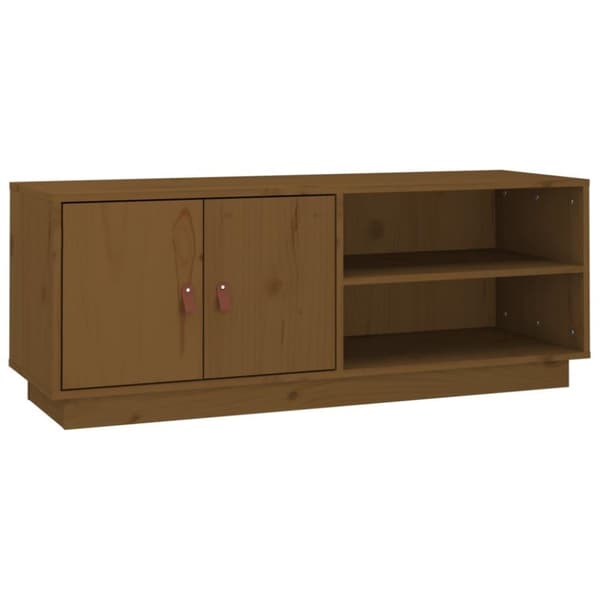 vidaXL TV-benk honningbrun 105x34x40 cm heltre furu