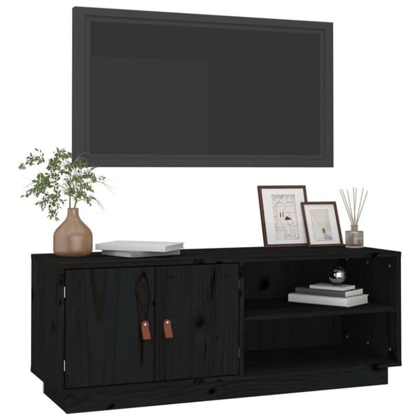 vidaXL TV-benk svart 105x34x40 cm heltre furu