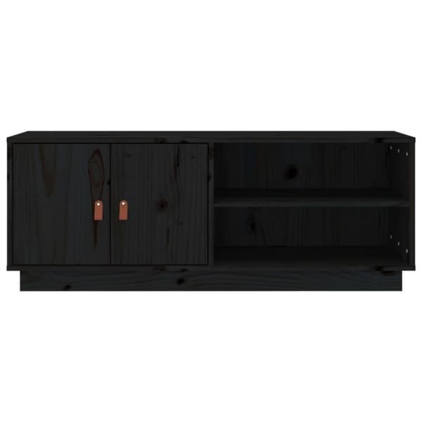 vidaXL TV-benk svart 105x34x40 cm heltre furu