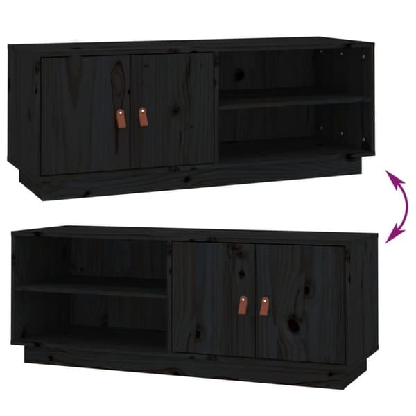 vidaXL TV-benk svart 105x34x40 cm heltre furu