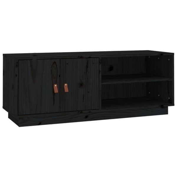 vidaXL TV-benk svart 105x34x40 cm heltre furu
