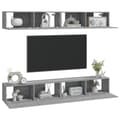 Miniatyrbilde 3 av 9: vidaXL Vegghengte TV-benker 4 stk grå sonoma 100x30x30 cm