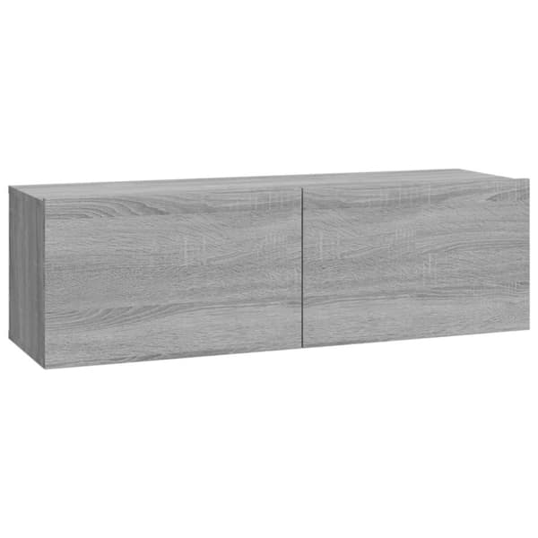 vidaXL Vegghengte TV-benker 4 stk grå sonoma 100x30x30 cm