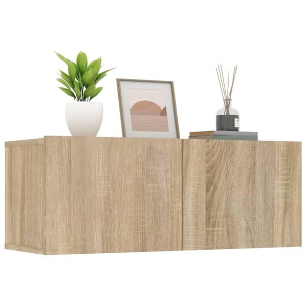 vidaXL tv-skabe 2 stk. 80x30x30 cm konstrueret træ sonoma-eg