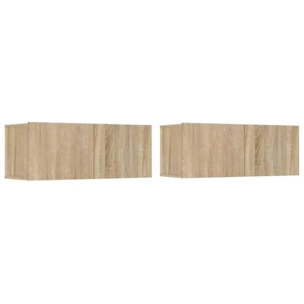 vidaXL tv-skabe 2 stk. 80x30x30 cm konstrueret træ sonoma-eg