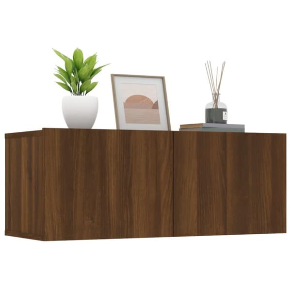 vidaXL TV-seinäkaapit 2 kpl ruskea tammi 80x30x30 cm tekninen puu