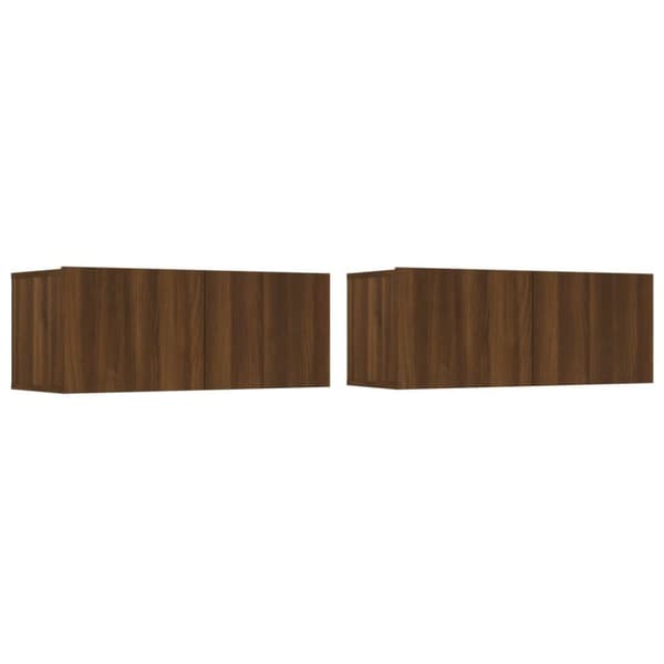 vidaXL TV-seinäkaapit 2 kpl ruskea tammi 80x30x30 cm tekninen puu