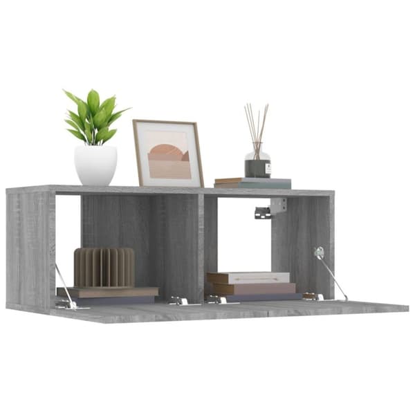 vidaXL tv-skabe 2 stk. 80x30x30 cm konstrueret træ grå sonoma-eg