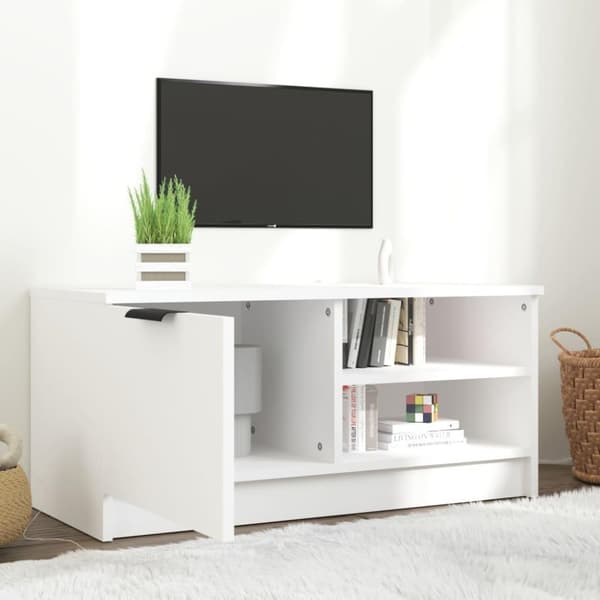 vidaXL TV-taso valkoinen 80x35x36,5 cm tekninen puu