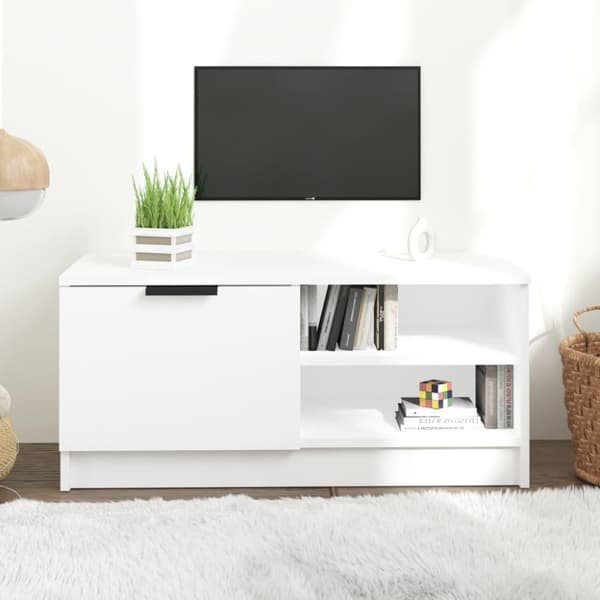 vidaXL TV-taso valkoinen 80x35x36,5 cm tekninen puu