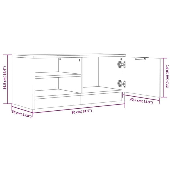 vidaXL tv-borde 2 stk. 80x35x36,5 cm konstrueret træ sort