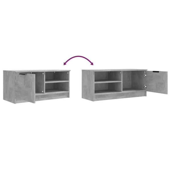 vidaXL tv-bord 80x35x36,5 cm konstrueret træ betongrå
