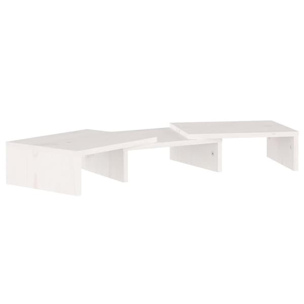 vidaXL skærmstander 60x24x10,5 cm massivt fyrretræ hvid