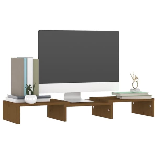 vidaXL skærmstander 60x24x10,5 cm massivt fyrretræ gyldenbrun