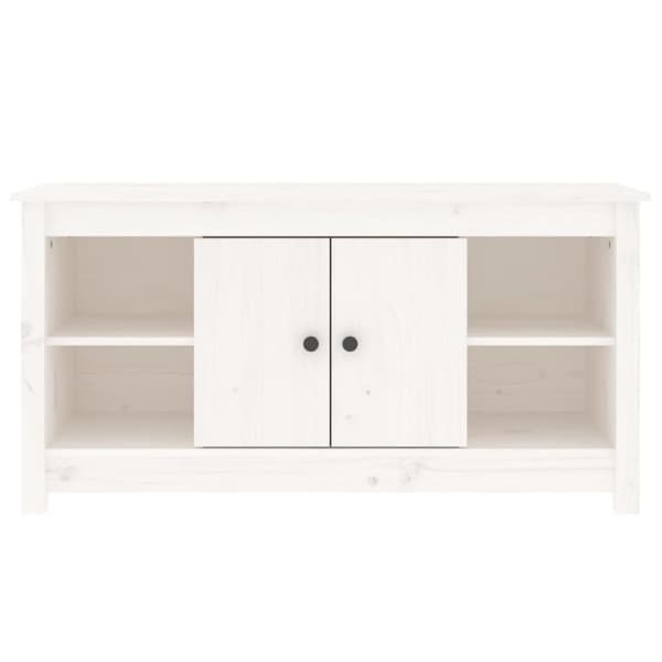 vidaXL tv-bord 103x36,5x52 cm massivt fyrretræ hvid