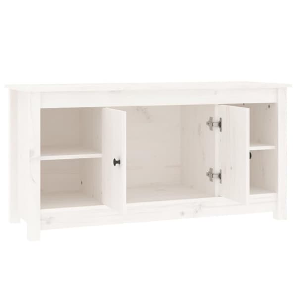 vidaXL tv-bord 103x36,5x52 cm massivt fyrretræ hvid