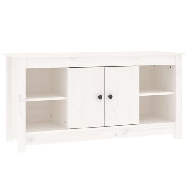 vidaXL tv-bord 103x36,5x52 cm massivt fyrretræ hvid
