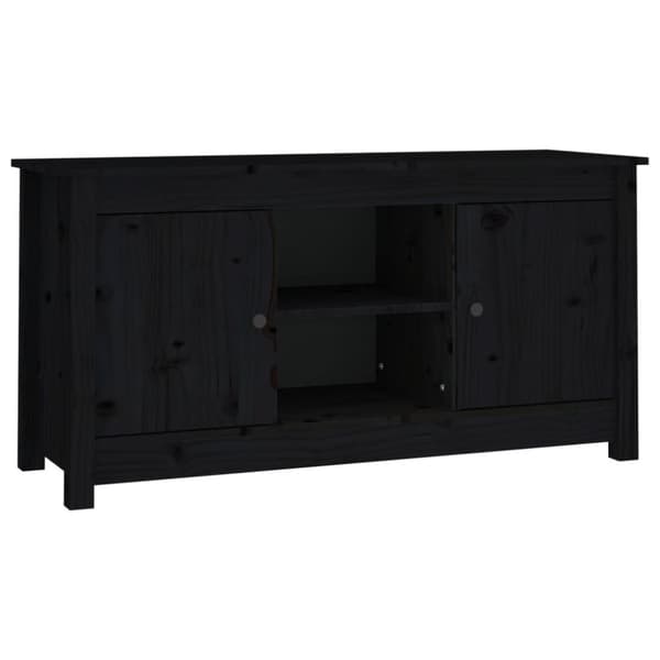 vidaXL tv-bord 103x36,5x52 cm massivt fyrretræ sort