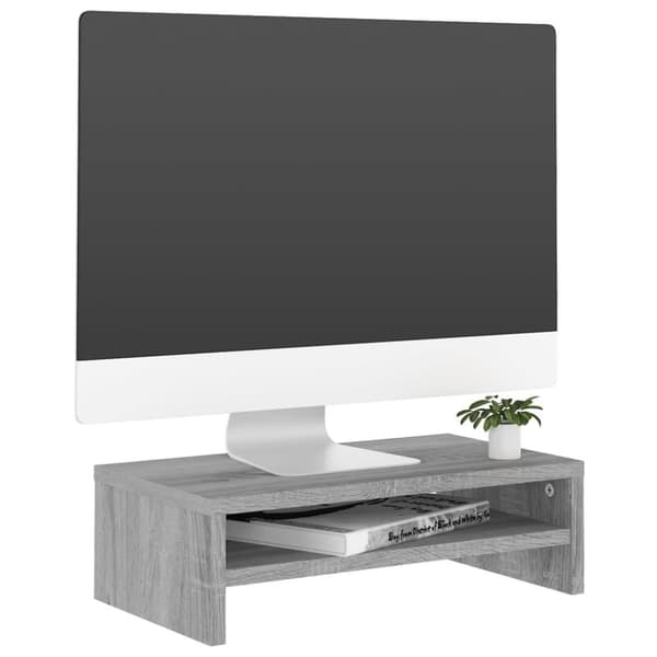vidaXL skærmstander 42x24x13 cm konstrueret træ grå sonoma-eg