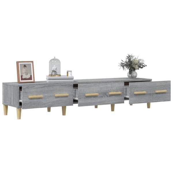 vidaXL tv-bord 150x34,5x30 cm konstrueret træ grå sonoma-eg