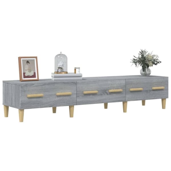 vidaXL tv-bord 150x34,5x30 cm konstrueret træ grå sonoma-eg