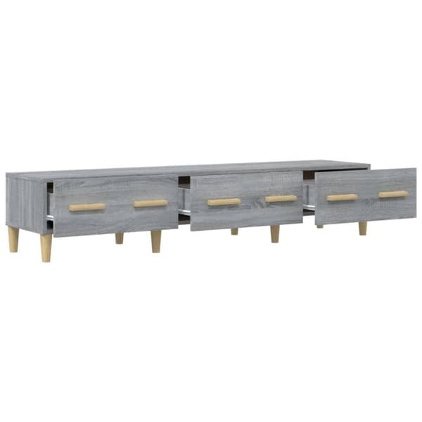 vidaXL tv-bord 150x34,5x30 cm konstrueret træ grå sonoma-eg