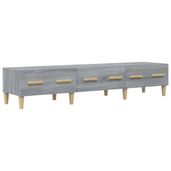 vidaXL tv-bord 150x34,5x30 cm konstrueret træ grå sonoma-eg