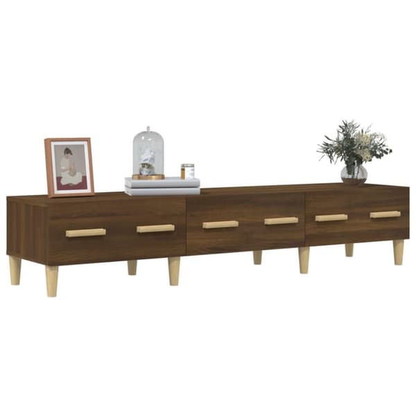 vidaXL tv-bord 150x34,5x30 cm konstrueret træ brun egetræsfarve