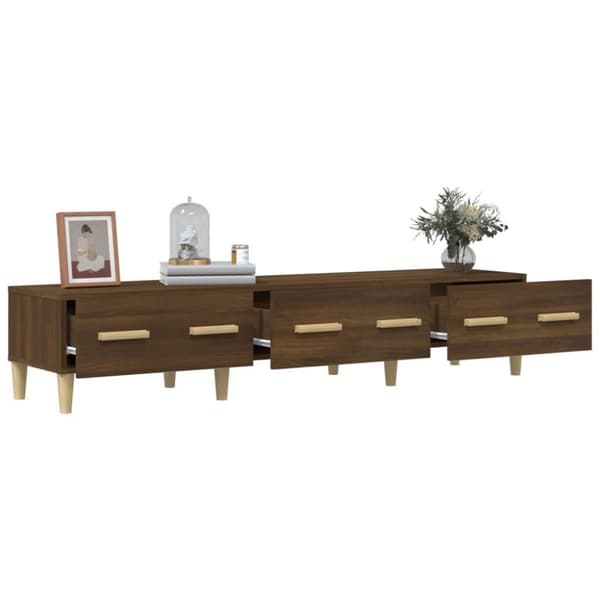 vidaXL tv-bord 150x34,5x30 cm konstrueret træ brun egetræsfarve