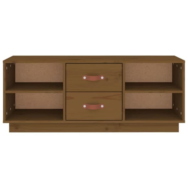 vidaXL TV-taso hunajanruskea 100x34x40 cm täysi mänty