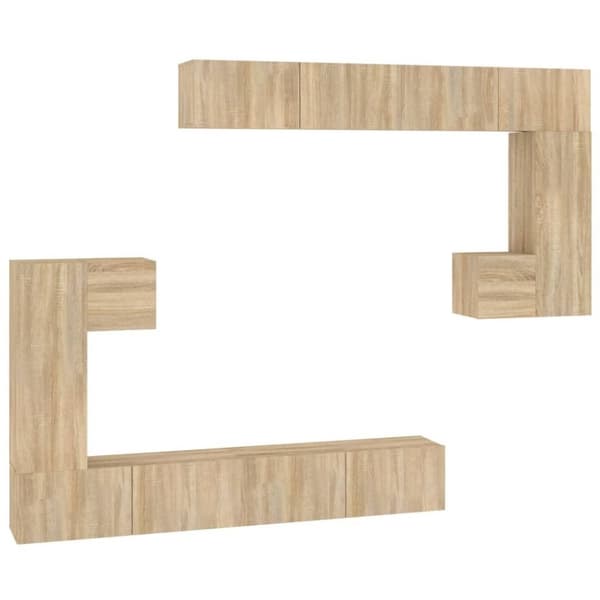 vidaXL væghængt tv-bord 37x37x72 cm konstrueret træ sonoma-eg