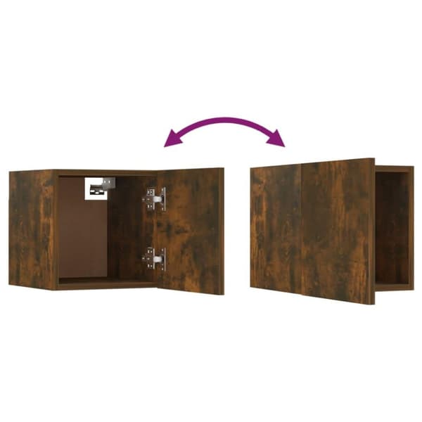 vidaXL Seinäkiinnitettävät TV-kaapit 8 kpl savutammi 30,5x30x30 cm