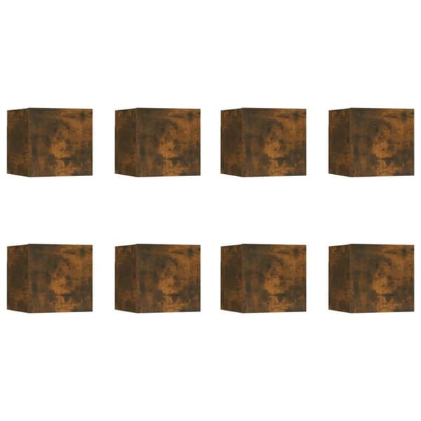vidaXL Seinäkiinnitettävät TV-kaapit 8 kpl savutammi 30,5x30x30 cm