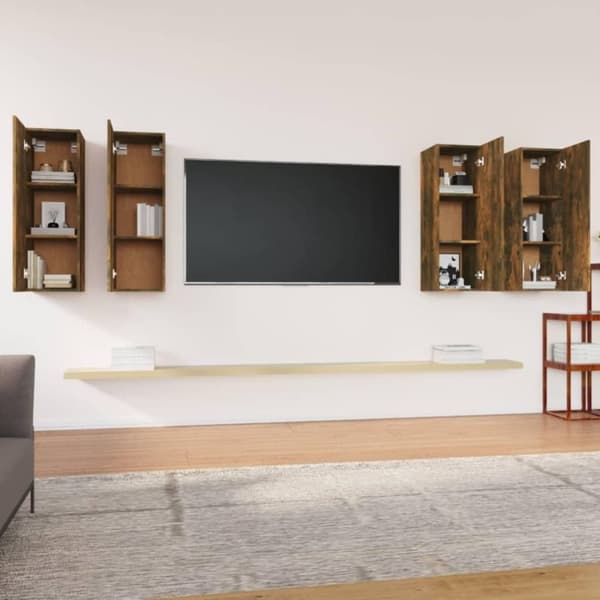 vidaXL TV-kaapit 4 kpl savutammi 30,5x30x90 cm tekninen puu