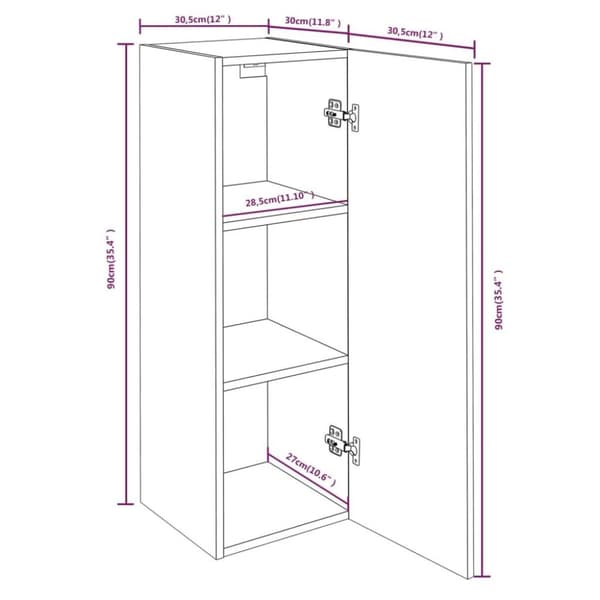 vidaXL TV-kaapit 4 kpl savutammi 30,5x30x90 cm tekninen puu