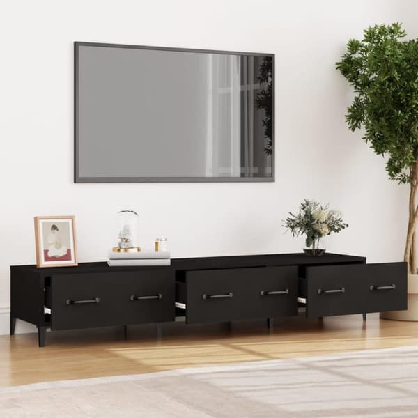 vidaXL TV-benk svart 150x34,5x30 cm konstruert tre